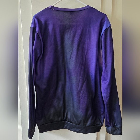 Purple Blue Skull Headphones Sweatshirt NWOT - Picture 4 of 4